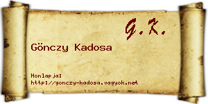 Gönczy Kadosa névjegykártya